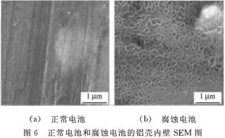 腐蝕的鋁殼以及正常的鋁殼SEM圖 腐蝕的鋁殼以及正常的鋁殼SEM圖